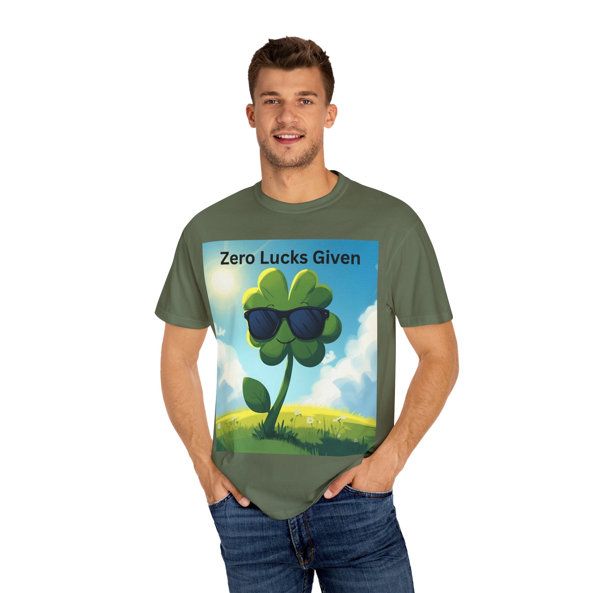 Zero Lucks Given T-Shirt, Funny Unisex Tee, Casual Wear, Gift for St. Patrick's Day, Summer Outfit, Funny Quote Shirt