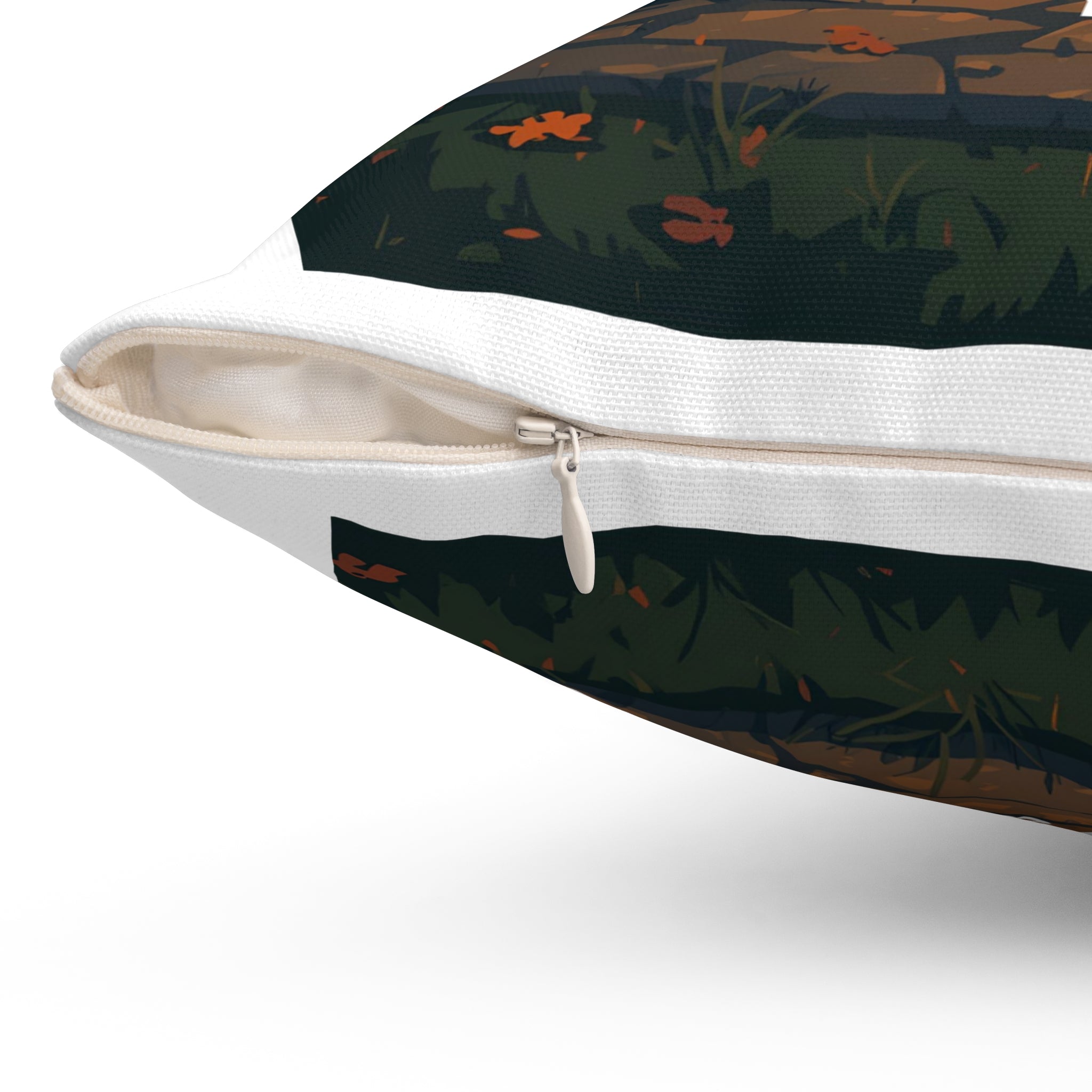 Happy Halloween Pumpkin Spun Polyester Square Pillow