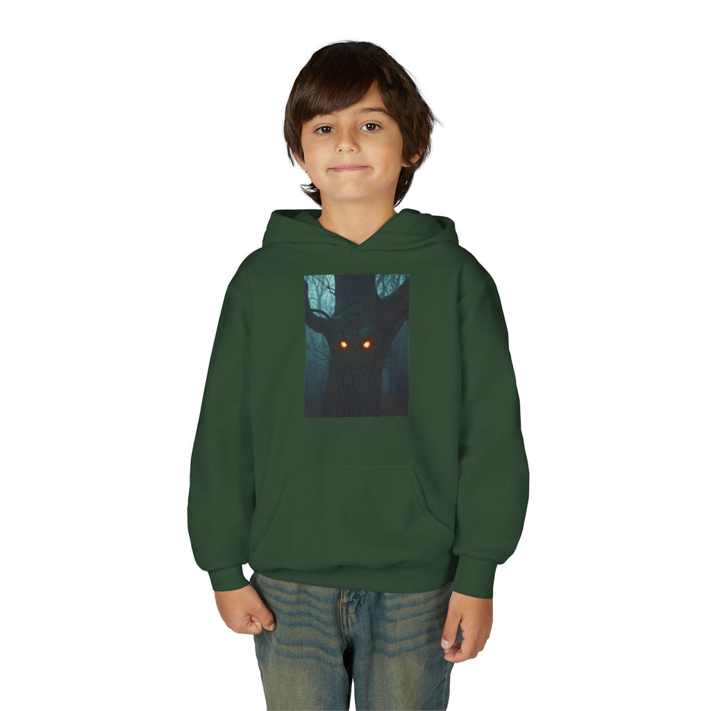Spooky Forest Hoodie for Teens, Youth Sweatshirt for Halloween, Cozy Fall Layer, Gift for Nature Lovers, Scary Movie Night