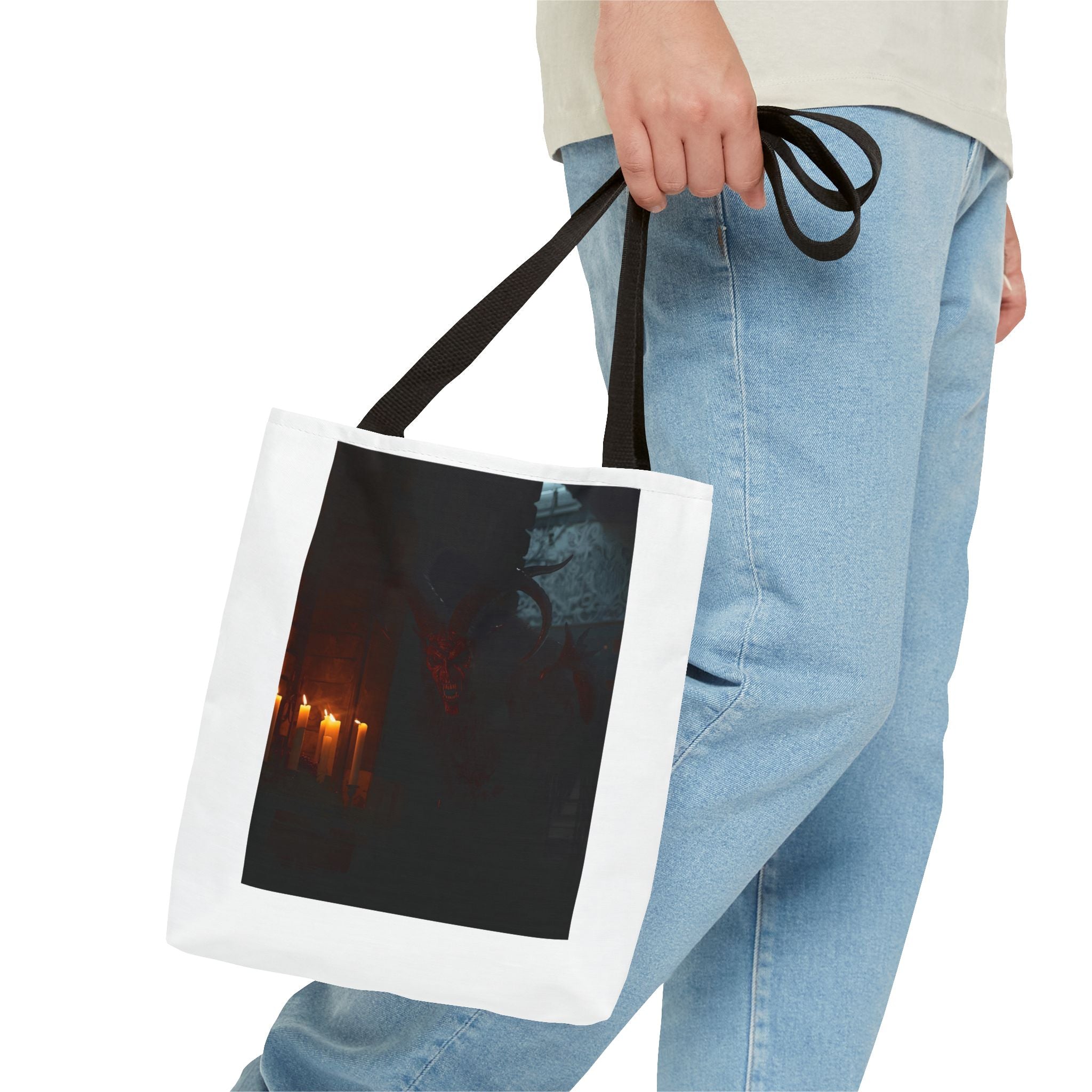 Spooky Halloween Pumpkin Shadow Tote Bag (AOP)