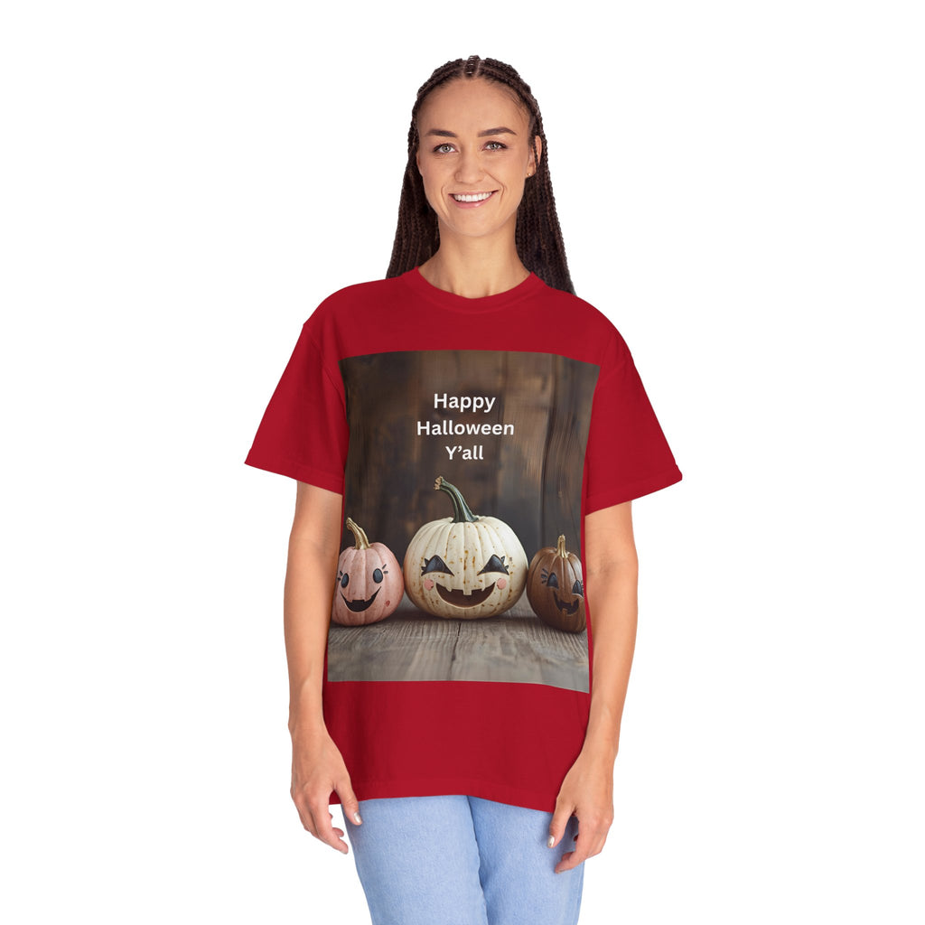 Happy Halloween Y'all T-shirt, Fall Pumpkin Tee, Unisex Halloween Apparel, Cute Halloween Gift, Autumn Wardrobe Essential