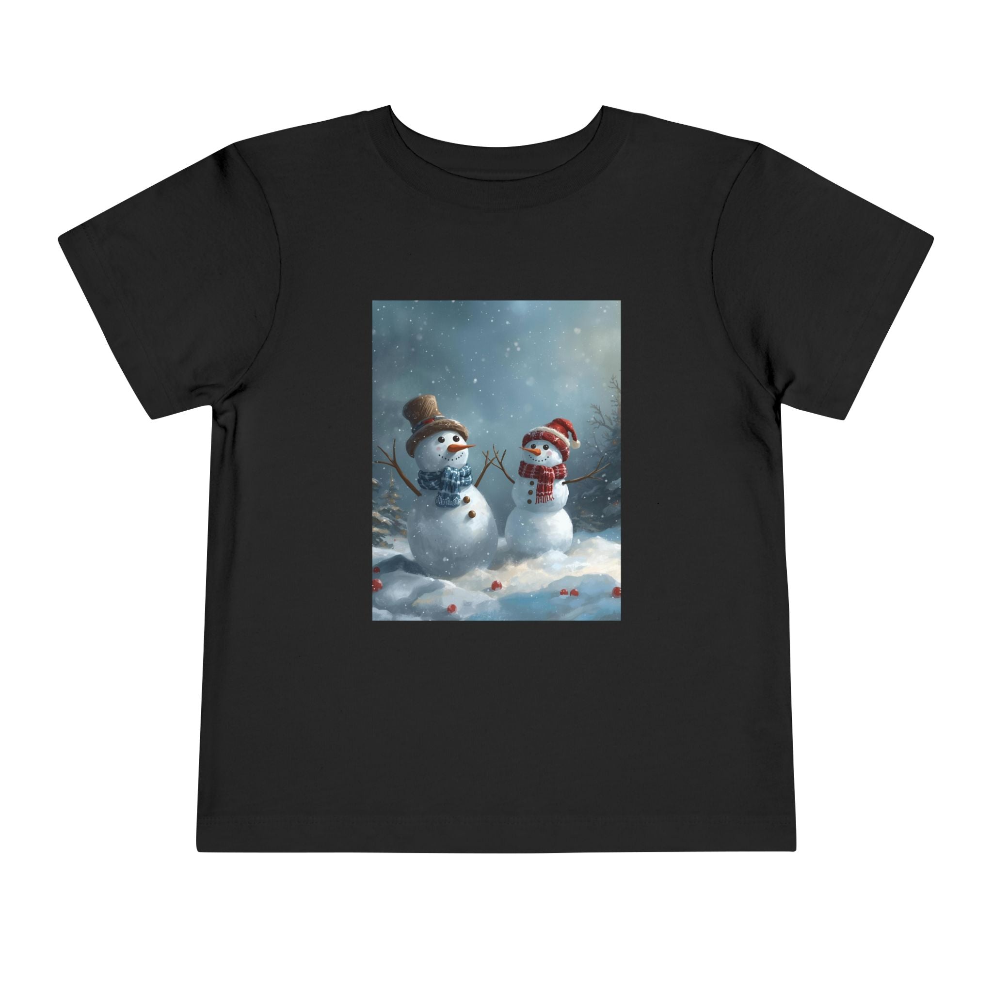 Toddler Christmas Snowman Winter Theme Tee, Cute Snowman Graphic Tee, Kids Short Sleeve Shirt, Holiday Outfit, Christmas Gift