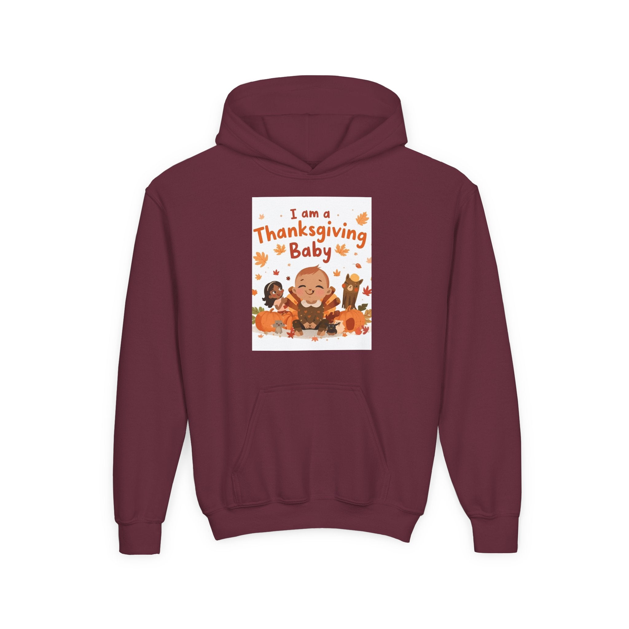 I'm A Thanksgiving Baby Youth Heavy Blend Hooded Sweatshirt