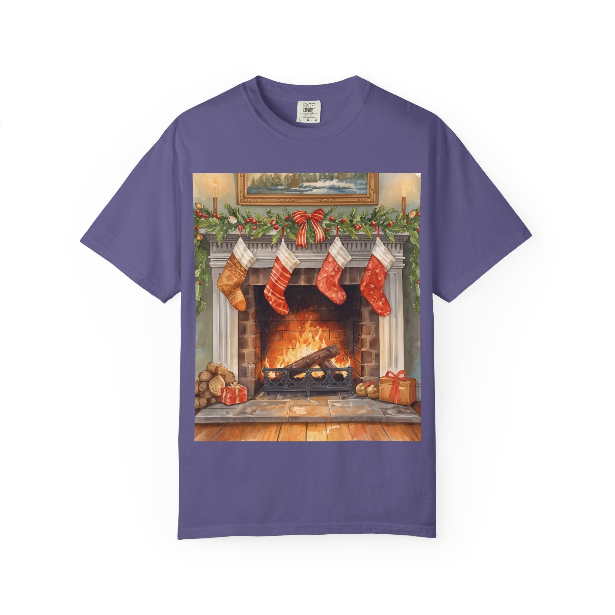 Cozy Christmas Fireplace T-Shirt | Unisex Holiday Tee | Gift for Him/Her | Festive Layering Top | Merry Christmas Apparel