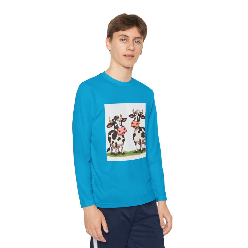 Cute Cows Youth Long Sleeve Competitor Tee