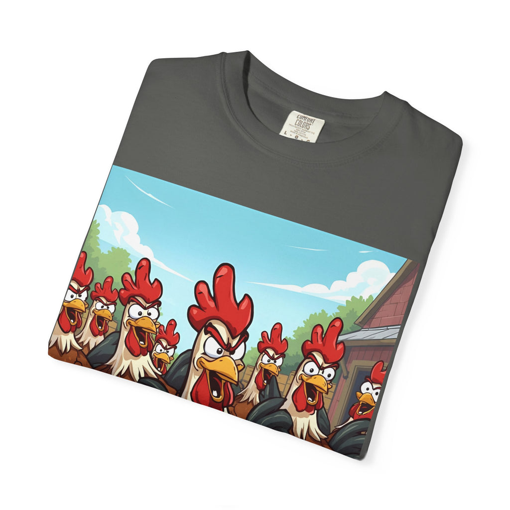 Funny Chicken Graphic Tee, Animated Rooster Shirt, Quirky Farm Animal Apparel, Gift for Chicken Lovers, Casual Wear for All