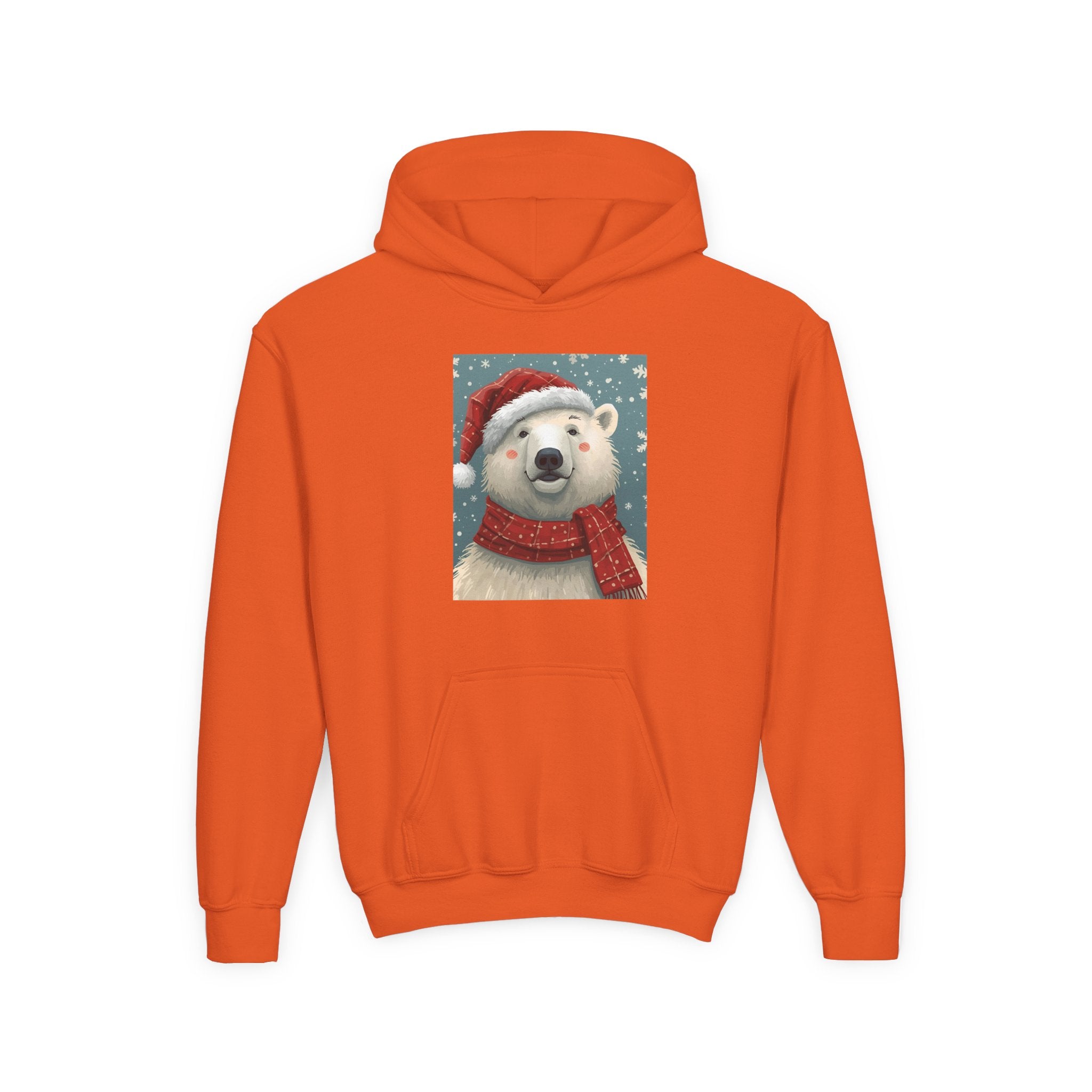 Cozy Polar Bear Christmas Hoodie, Holiday Sweatshirt for Kids, Winter Wear, Gift Idea, Cute Kids Hooded Sweatshirt