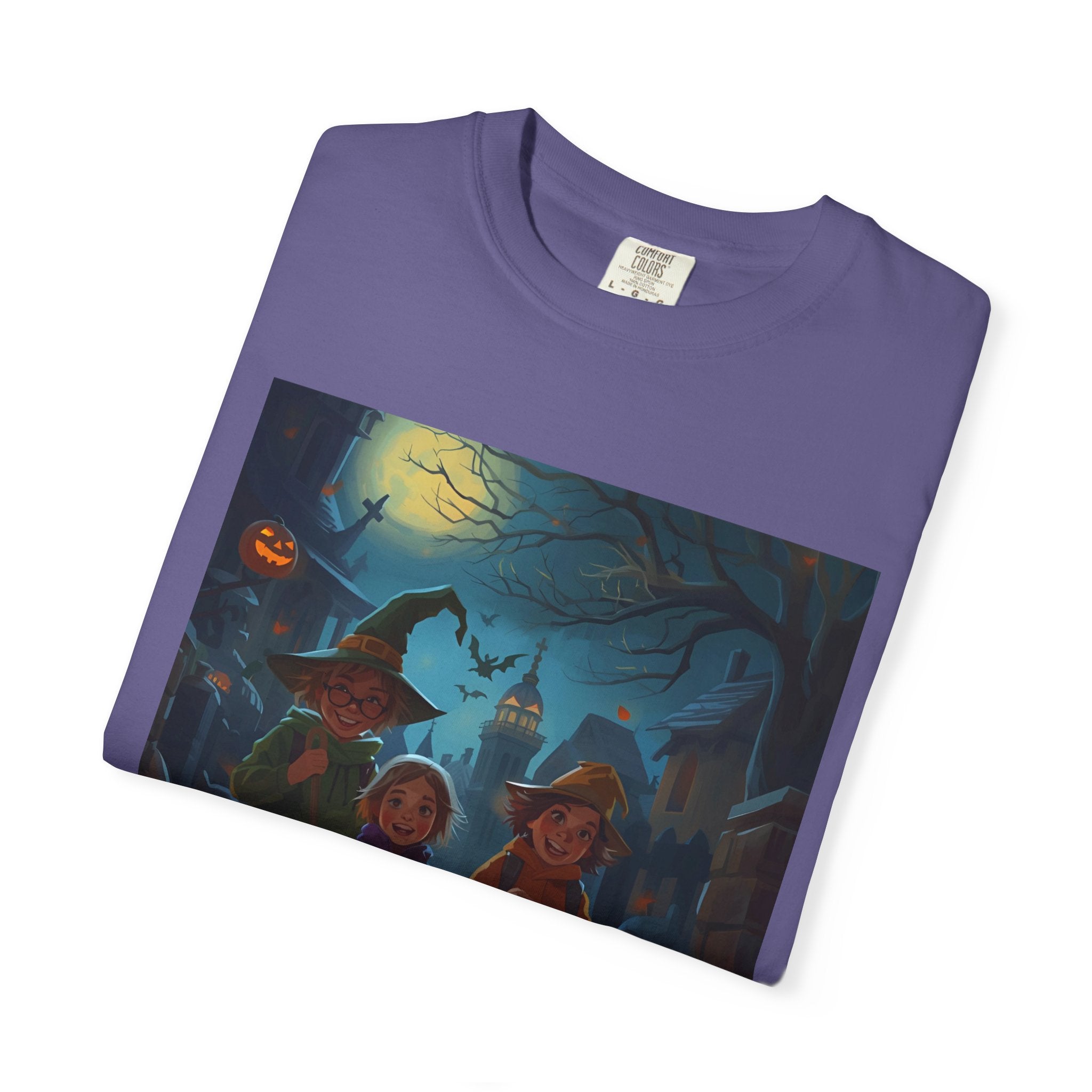 Halloween Kids T-Shirt, Spooky Season Shirt, Unisex Garment-Dyed Tee, Witch Costume Top, October Fest Apparel, Trick or Treat Shirt