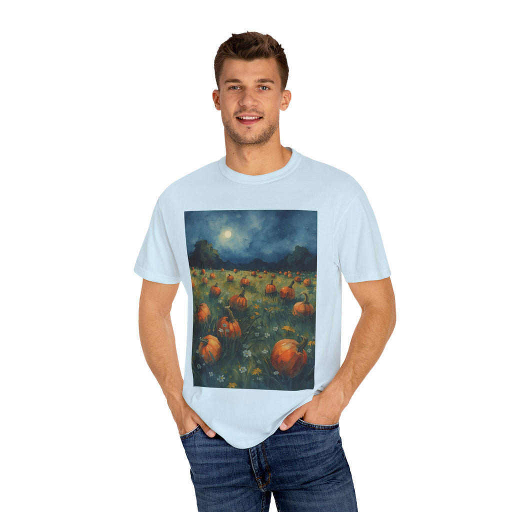 Pumpkin Patch Moonlit T-shirt | Fall Harvest Tee | Halloween Shirt | Unisex Autumn Apparel | Cozy Gift for Pumpkin Lovers