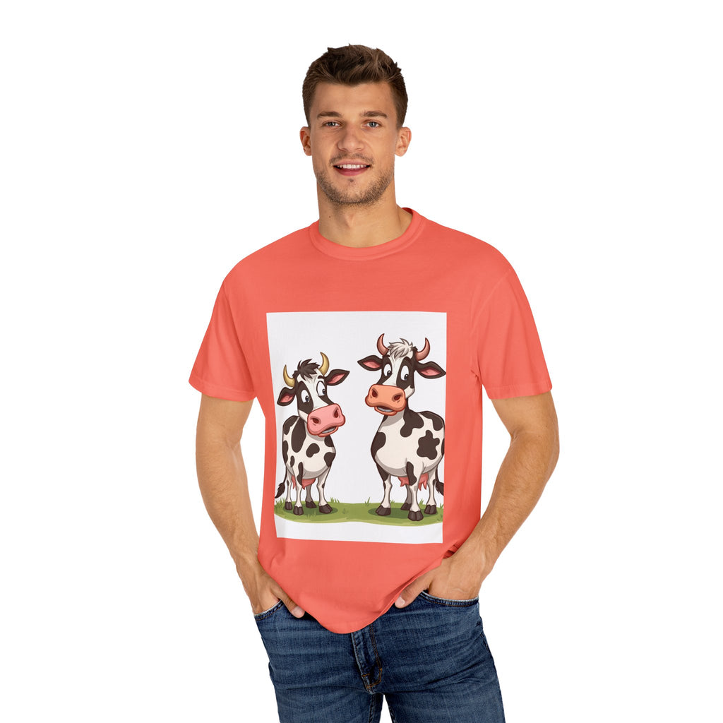 Cute Cows Unisex T-Shirt, Cute Cow Graphic Tee, Animal Lover Gift, Casual Wear, Birthday Present, Fun Farm Shirt