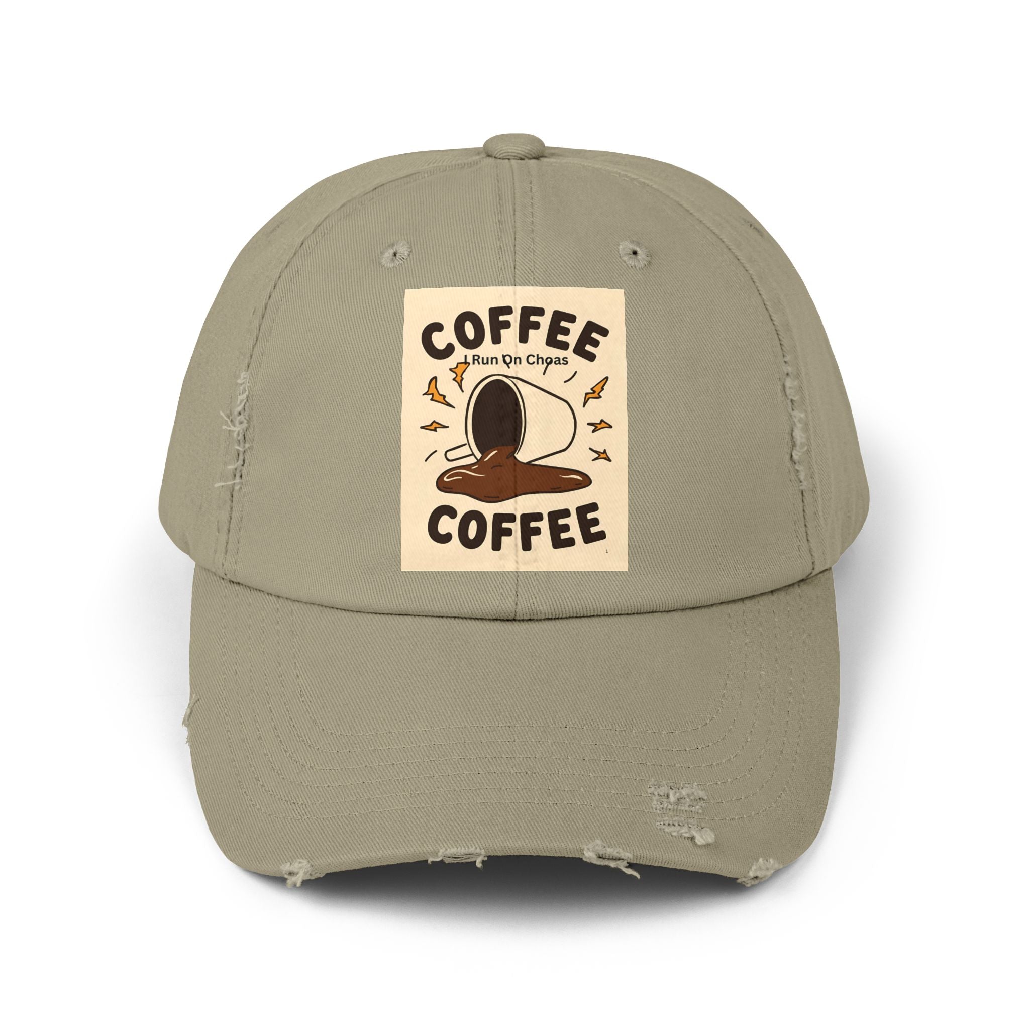 Coffee Coffee Unisex Distressed Cap