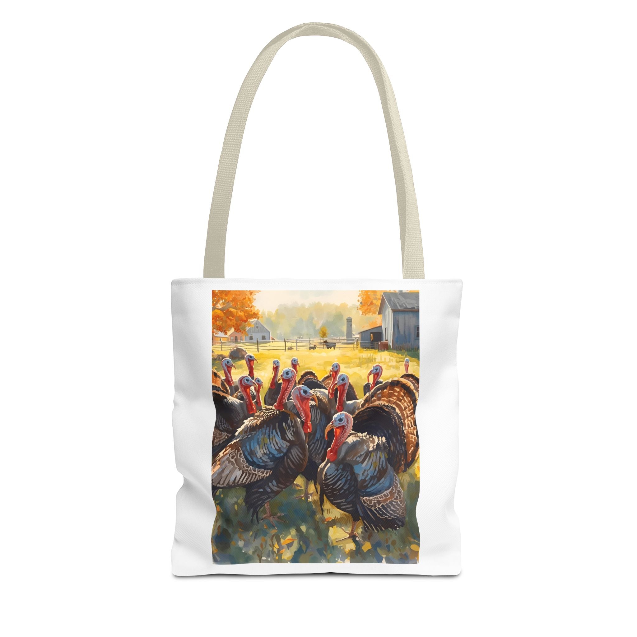 Thanksgiving Turkey Tote Bag, Fall Harvest Bags, Floral Market Bag, Reusable Eco-Friendly Carry-All, Holiday Gift for Turkey Lovers