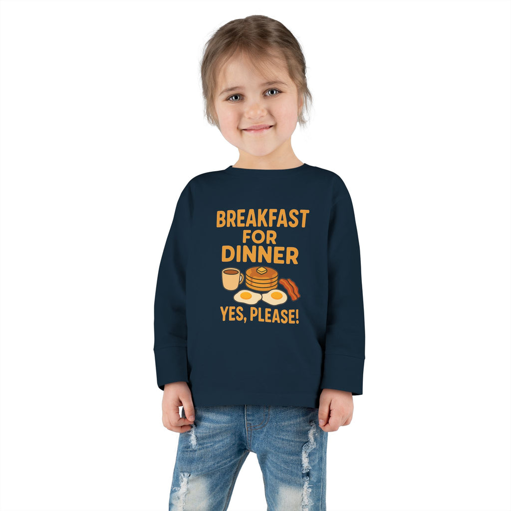 Breakfast For Dinner Toddler Long Sleeve Tee