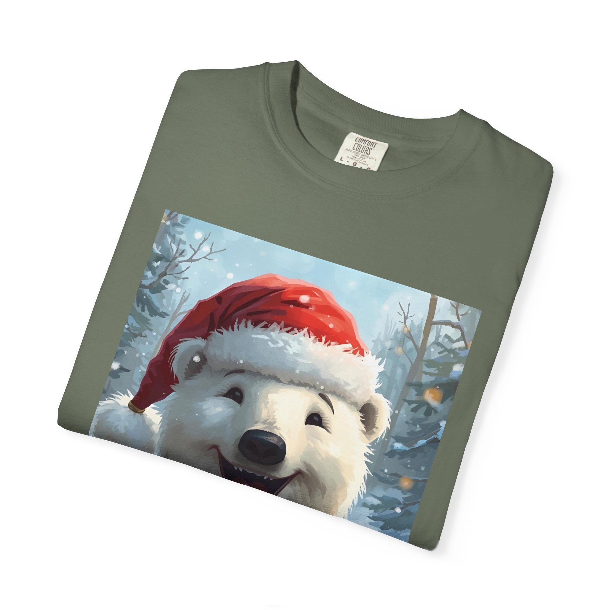 Christmas Polar Bear T-shirt, Holiday Tee, Unisex Gift Shirt, Winter Apparel, Cute Animal T-shirt
