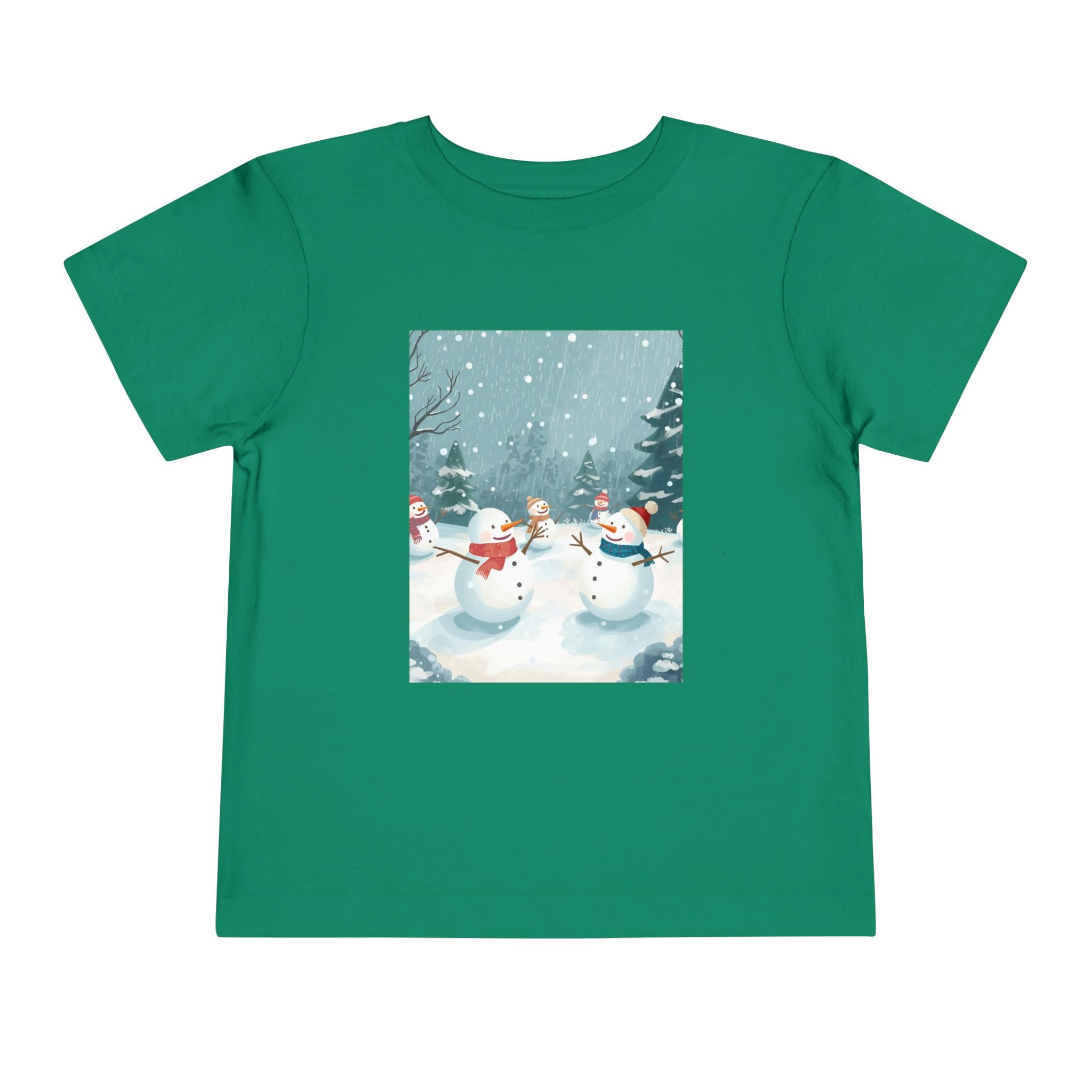 Festive Christmas Snowman Toddler Short Sleeve Tee