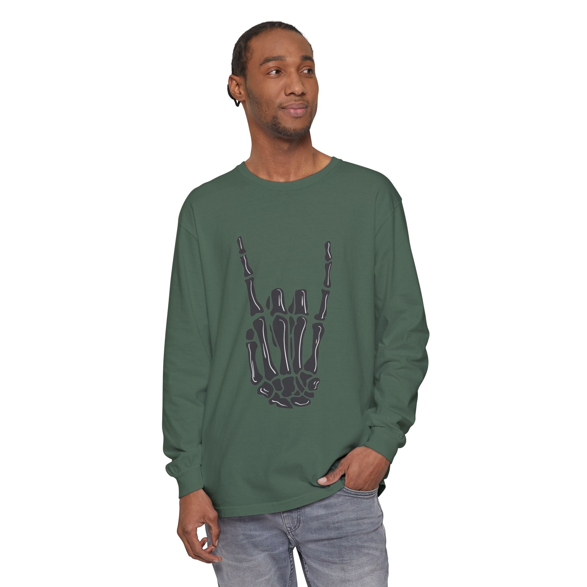 Rock On Unisex Garment-dyed Long Sleeve T-Shirt