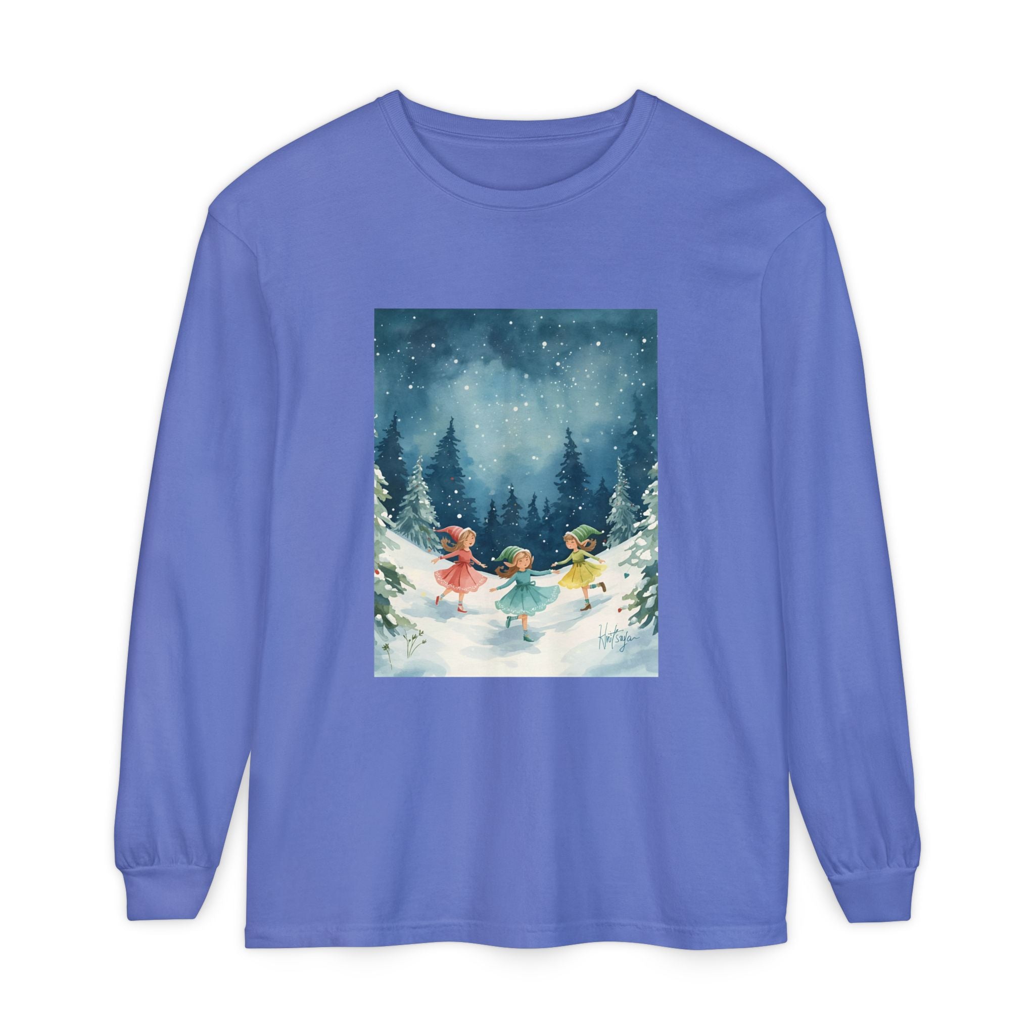 Winter Wonderland Long Sleeve T-Shirt, Cozy Graphic Tee, Perfect for Holidays, Gift for Her, Winter Apparel, Seasonal Fashion