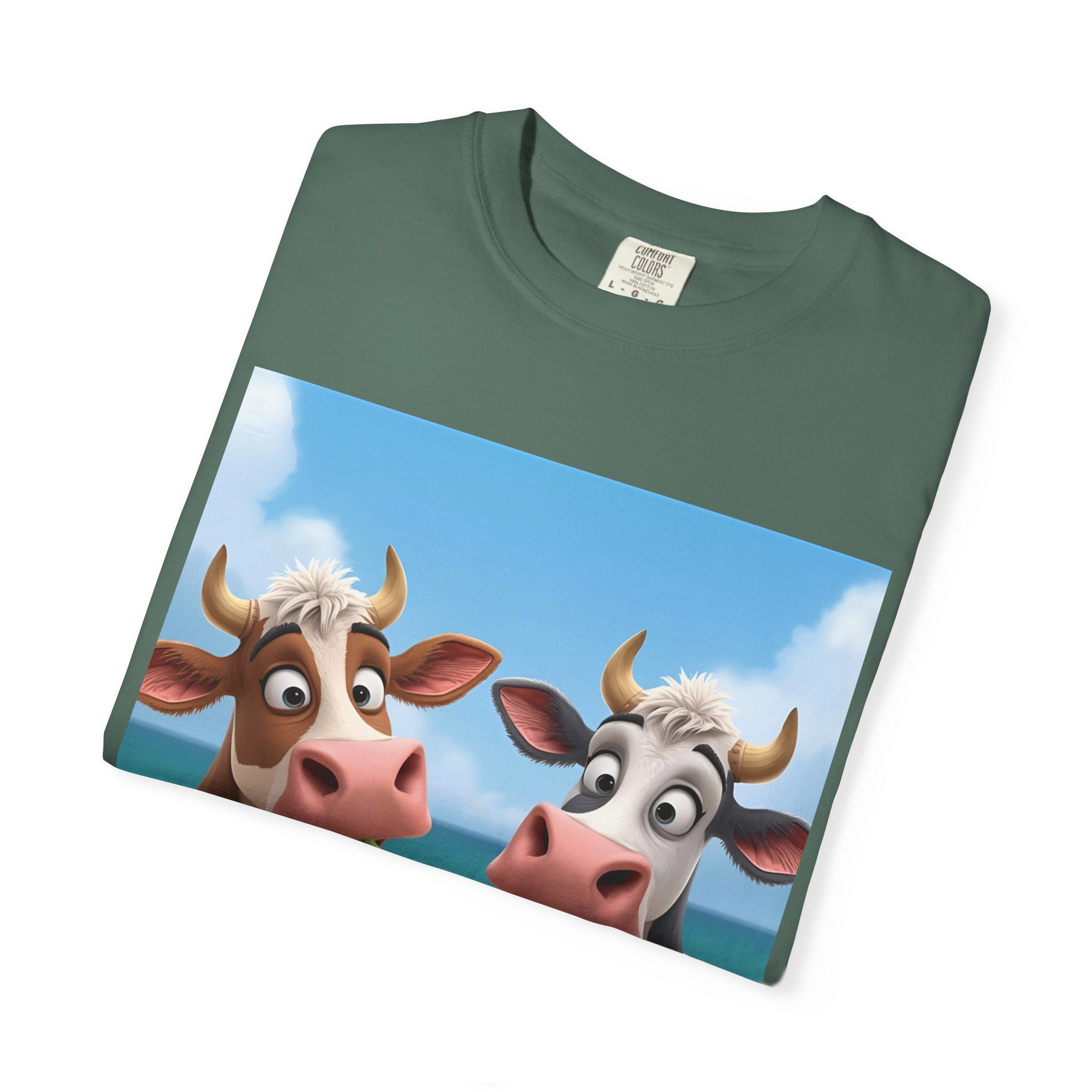 Beachy Cow Unisex Garment-Dyed T-shirt