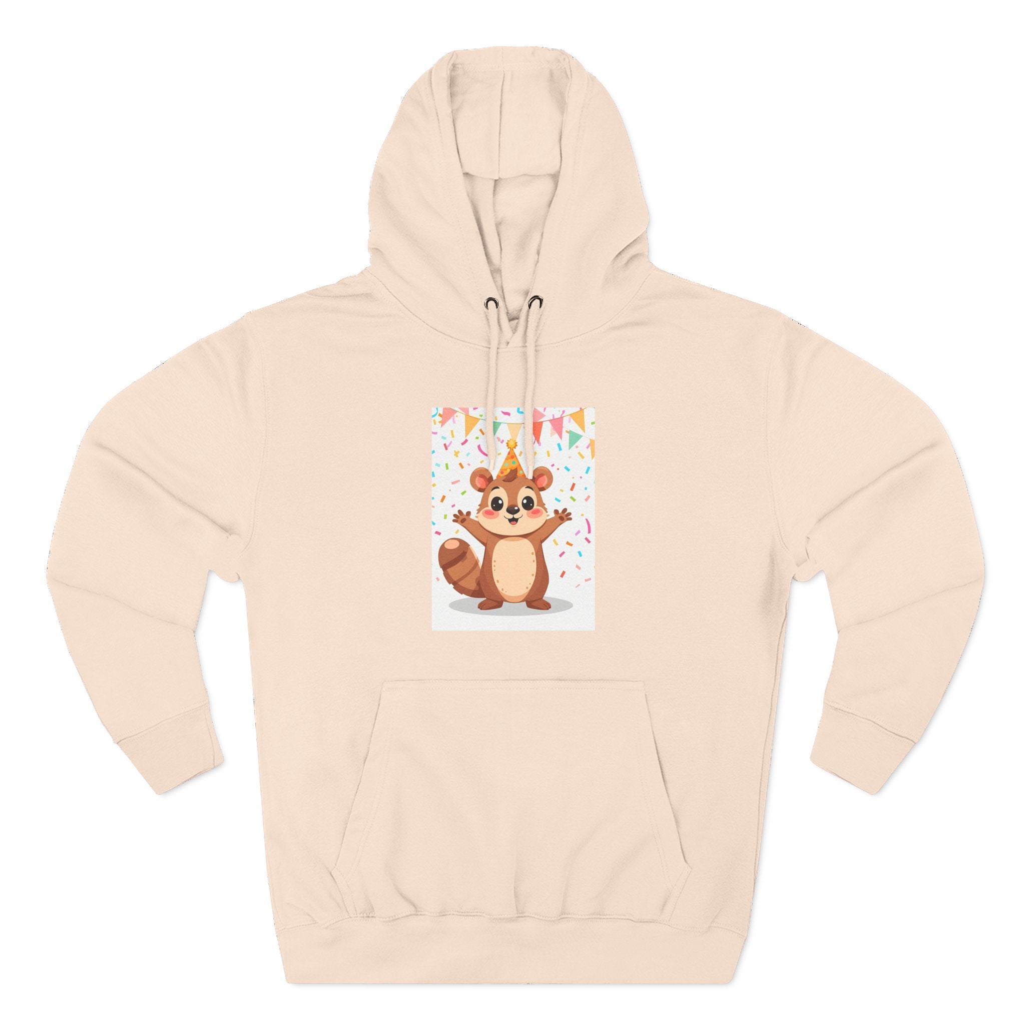 Party Animal With Squirl Three-Panel Fleece Hoodie