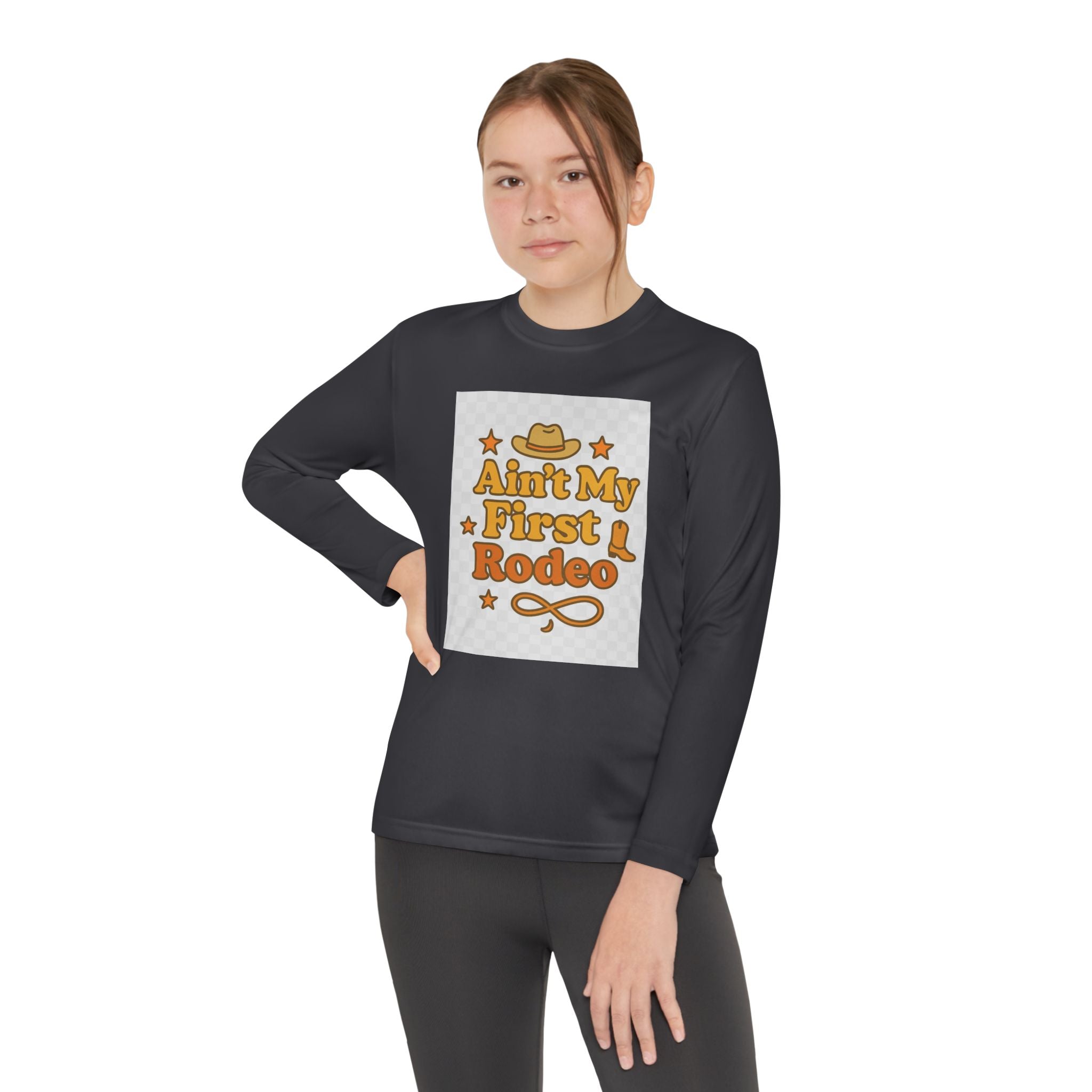 Ain't My First Rodeo Youth Long Sleeve Competitor Tee