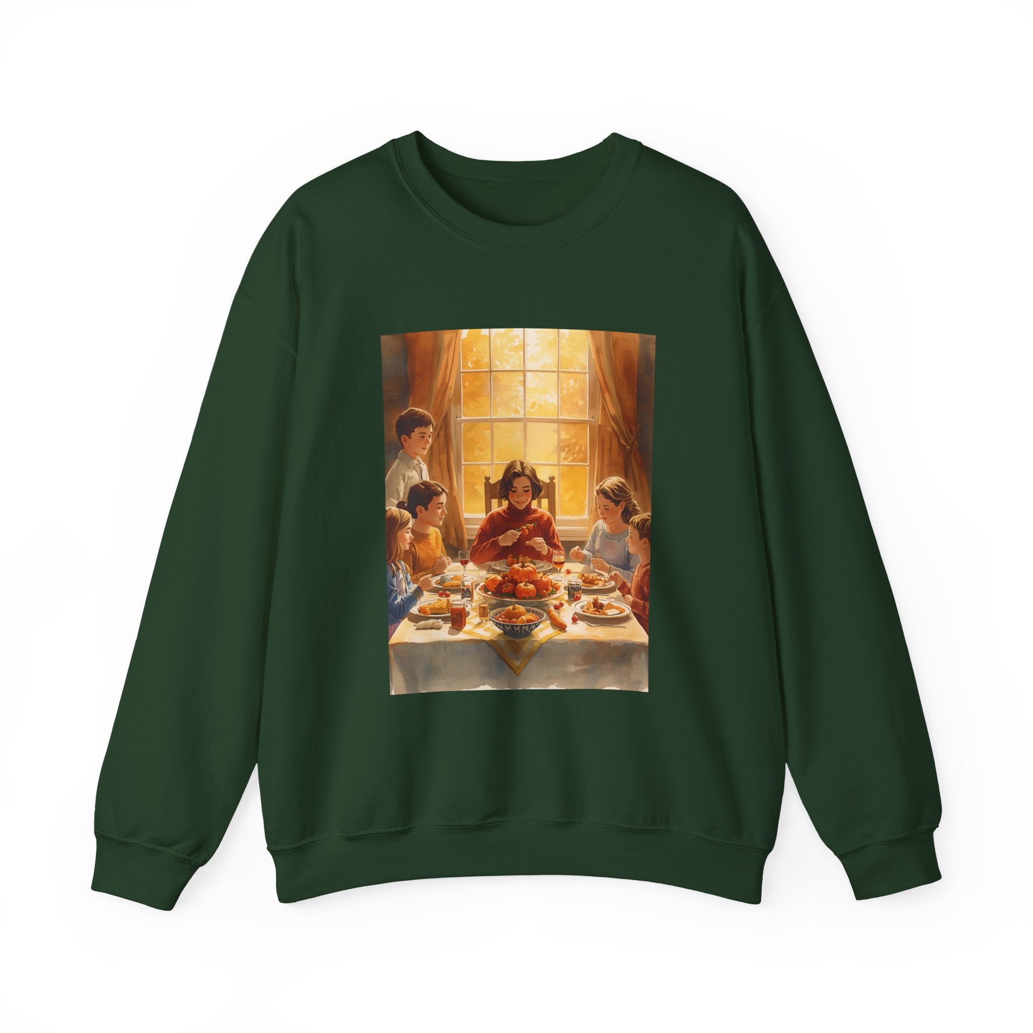 Cozy Family Dinner Crewneck Sweatshirt | Warm Winter Apparel, Casual Layering, Gift for Holidays, Family Gatherings, Nostalgic Artwork