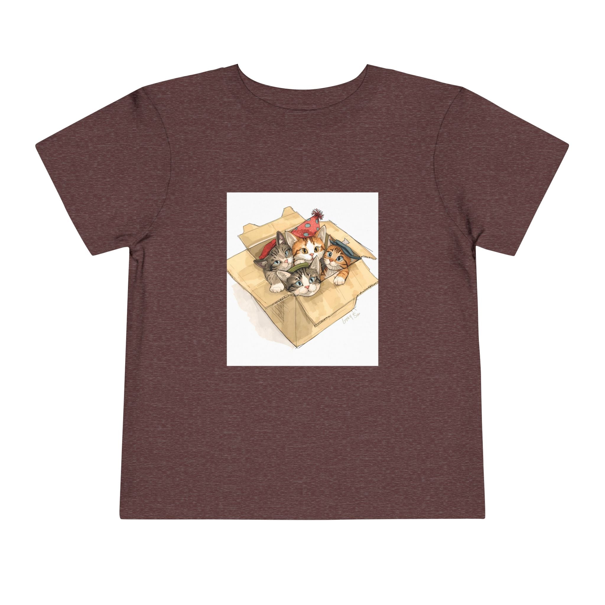 Cute Kittens In Box Toddler Short Sleeve Tee
