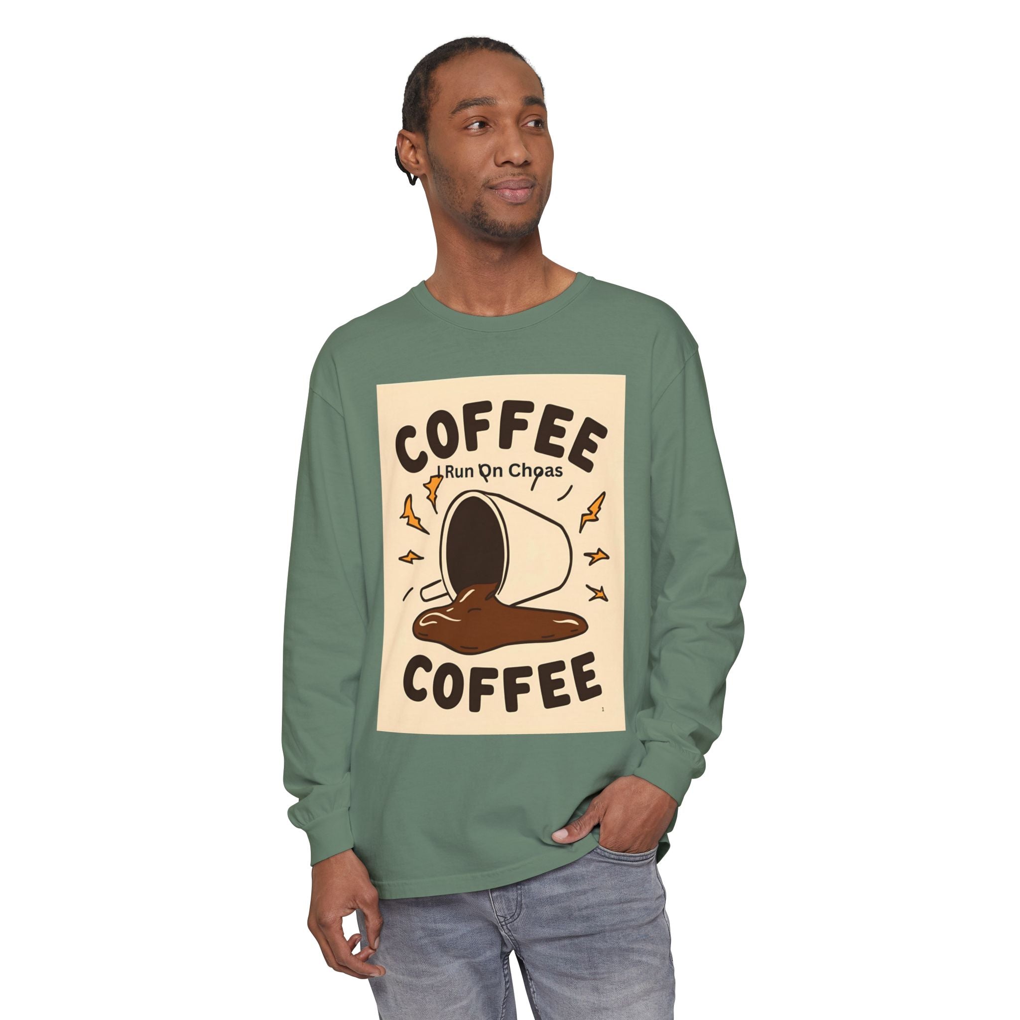 Coffee Coffee Unisex Garment-dyed Long Sleeve T-Shirt