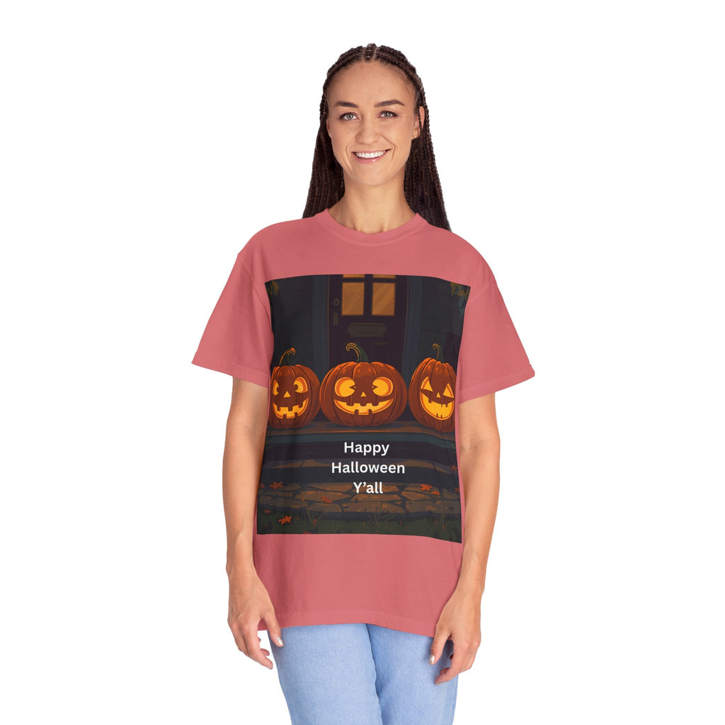 Happy Halloween Pumpkin Unisex T-shirt, Spooky Season Tee, Fall Festival Shirt, Pumpkin Graphic Top, Halloween Gift for Him/Her