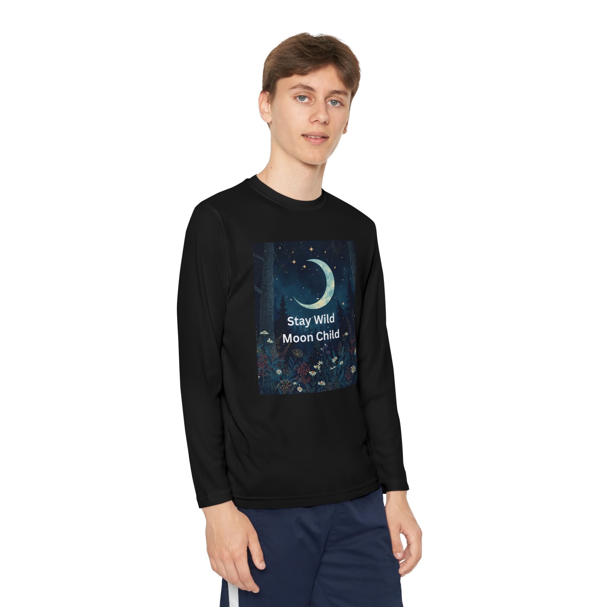 Stay Wild Moon Child Youth Long Sleeve Competitor Tee