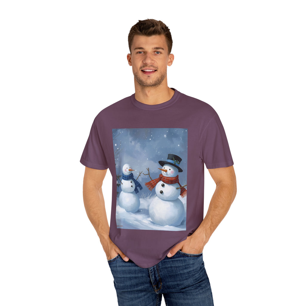 Christmas Snowman Family T-Shirt, Unisex Graphic Tee, Holiday Gift, Winter Apparel, Cozy Casual Wear, Christmas T-Shirt
