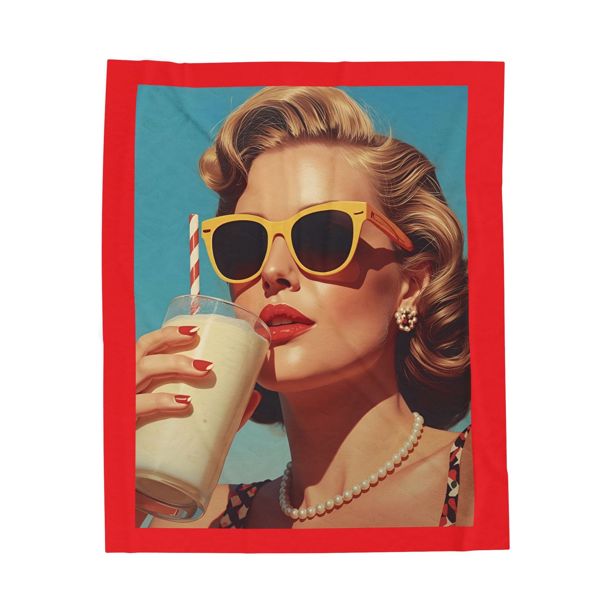 Retro Glamour Velveteen Plush Blanket
