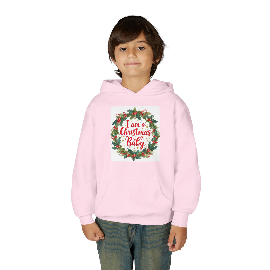 I Am A Christmas Baby Youth Heavy Blend Hooded Sweatshirt