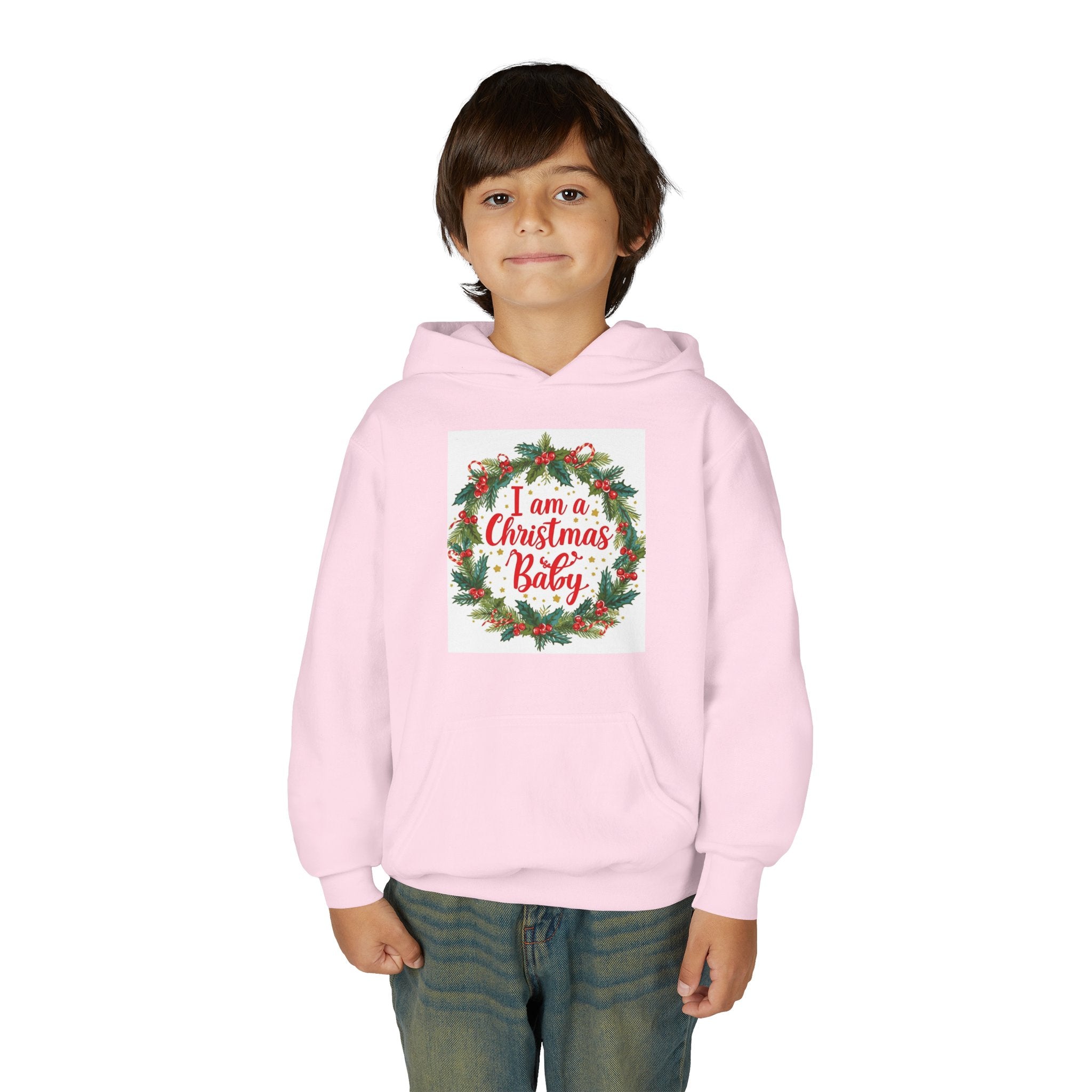 I Am A Christmas Baby Youth Heavy Blend Hooded Sweatshirt