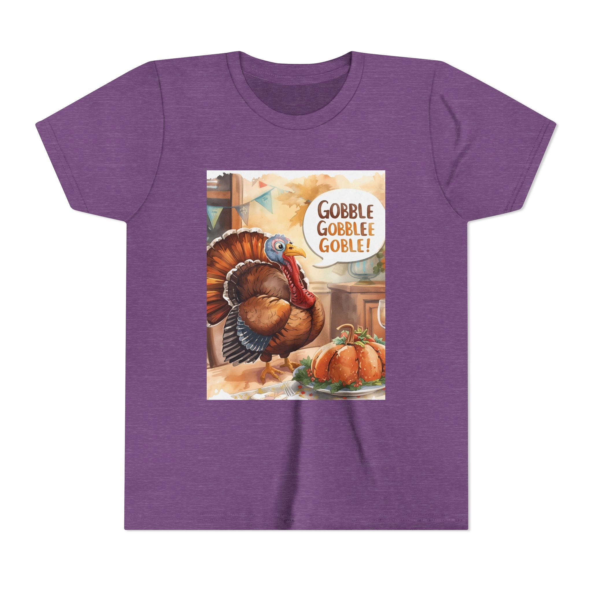 Thanksgiving Turkey Youth Tee, Gobble Gobble Shirt, Kids Thanksgiving Apparel, Fall Celebration Tee, Funny Turkey Shirt