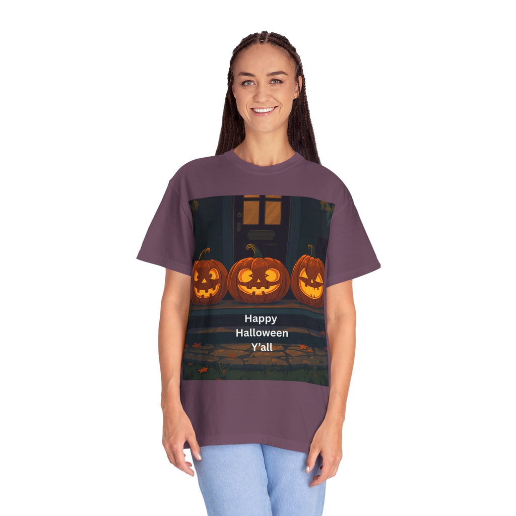 Happy Halloween Pumpkin Unisex T-shirt, Spooky Season Tee, Fall Festival Shirt, Pumpkin Graphic Top, Halloween Gift for Him/Her