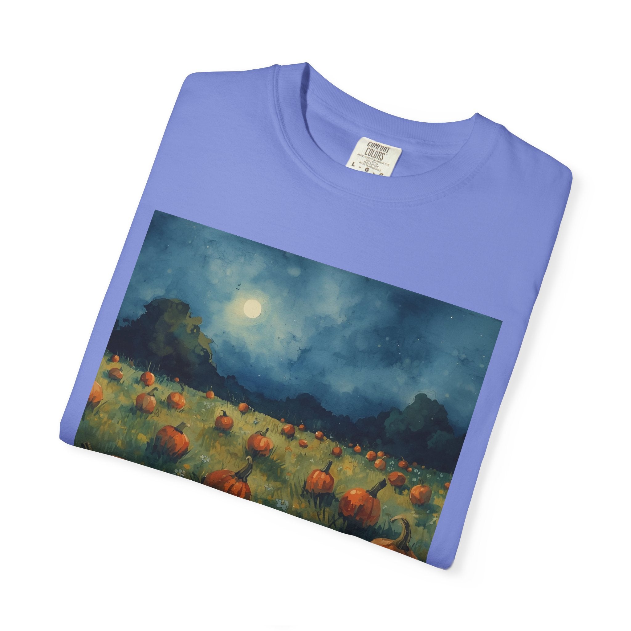 Pumpkin Patch Moonlit T-shirt | Fall Harvest Tee | Halloween Shirt | Unisex Autumn Apparel | Cozy Gift for Pumpkin Lovers