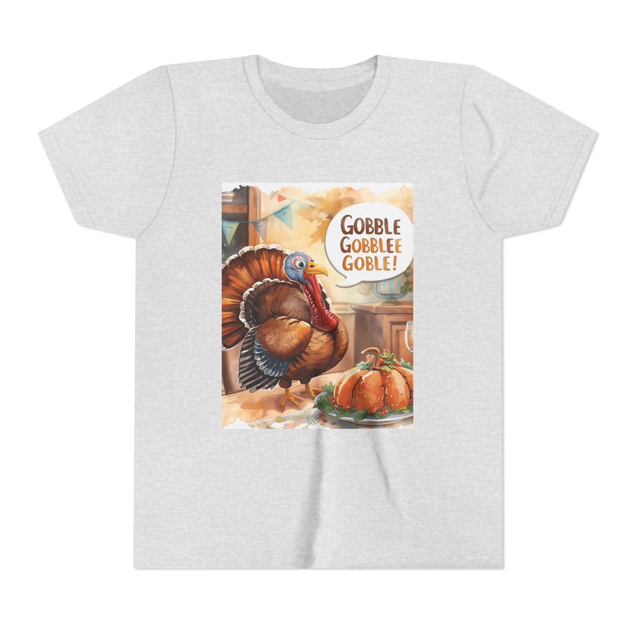 Thanksgiving Turkey Youth Tee, Gobble Gobble Shirt, Kids Thanksgiving Apparel, Fall Celebration Tee, Funny Turkey Shirt