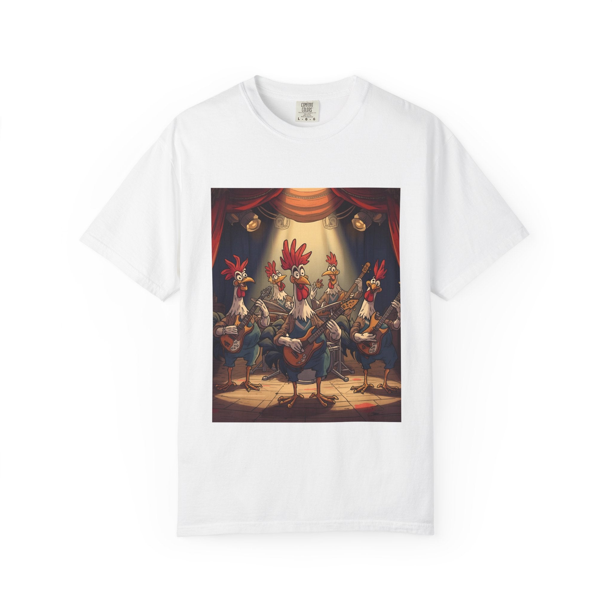 Funny Chicken Band T-Shirt, Unisex Tee for Chicken Lovers, Gift for Musicians, Birthday Shirt, Animal Art Clothing