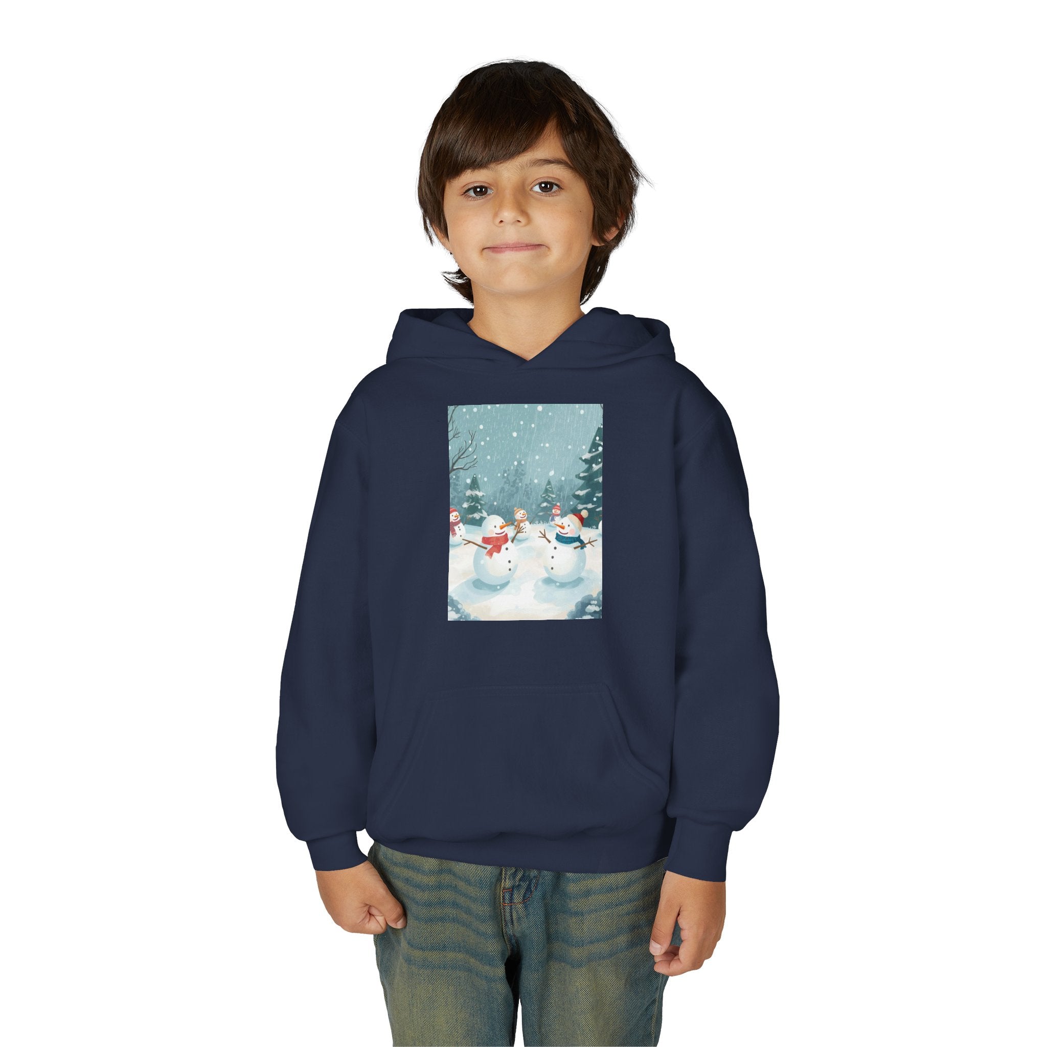 Festive Snowman Hoodie for Kids, Winter Sweatshirt, Christmas Gift, Holiday Apparel, Cozy Winter Wear