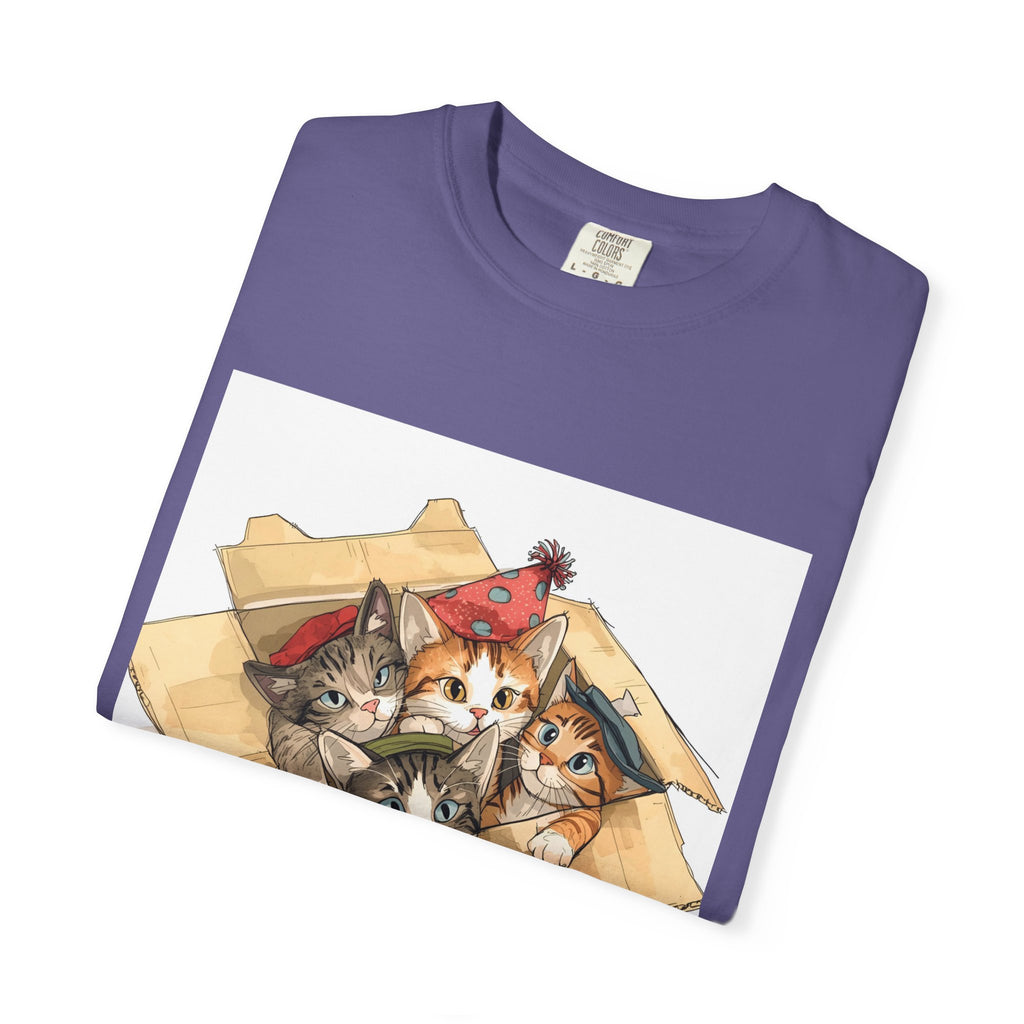 Cute Kittens In Box Unisex Garment-Dyed T-shirt