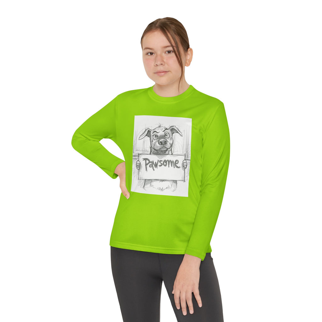 Pawsome Dog Youth Long Sleeve Competitor Tee