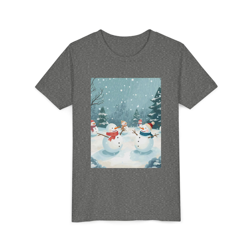 Festive Christmas Snowman Youth Short Sleeve Tee