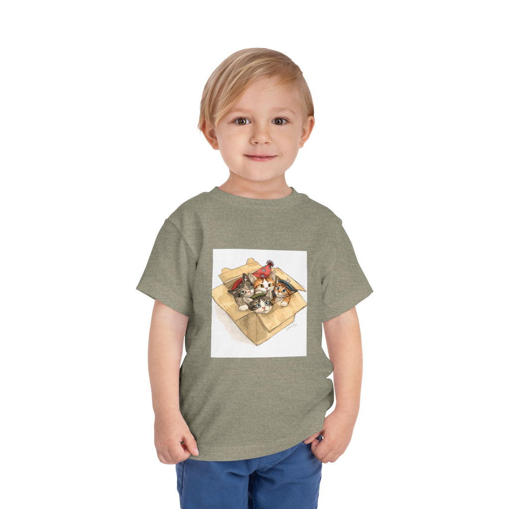 Cute Kittens In Box Toddler Short Sleeve Tee