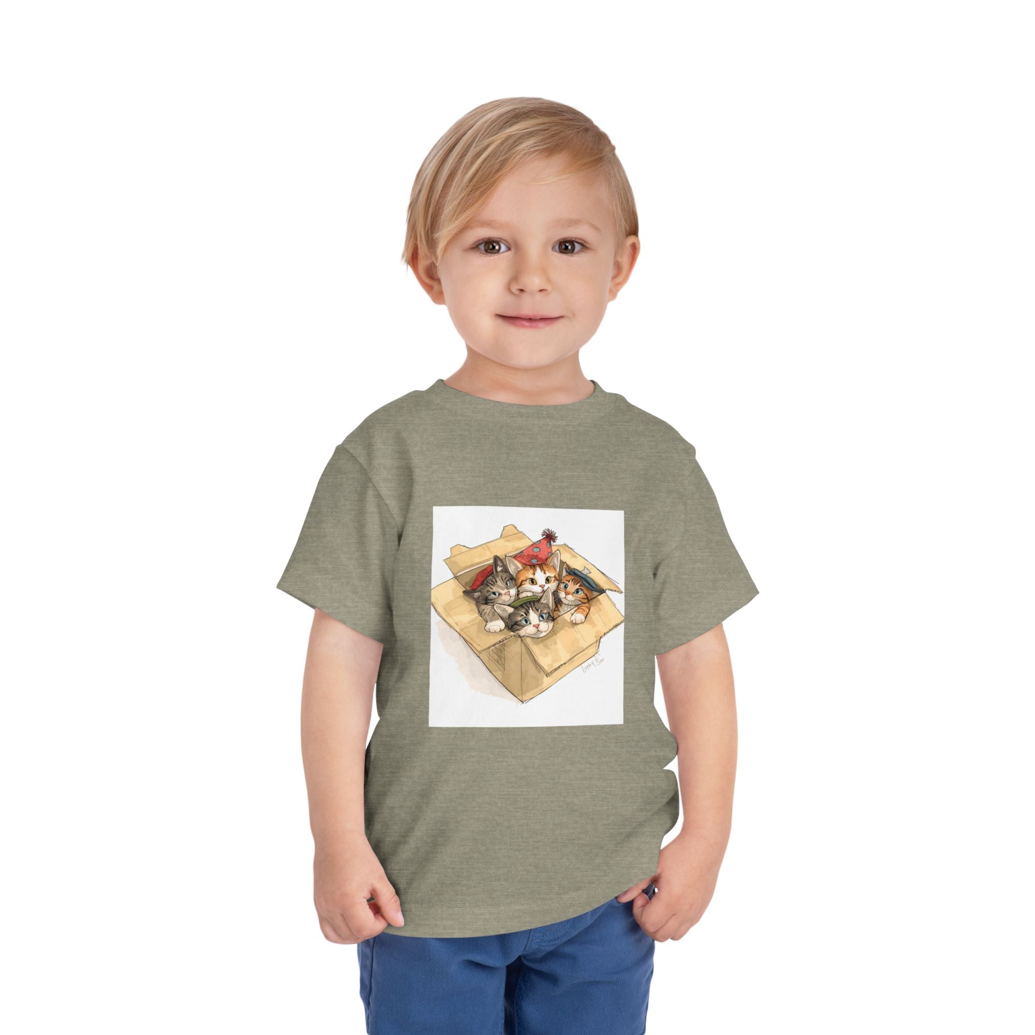 Cute Kittens In Box Toddler Short Sleeve Tee