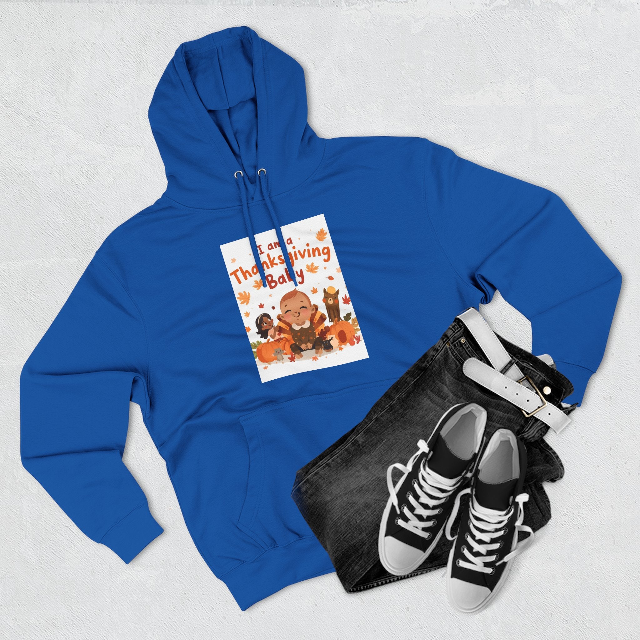 I Am A Thanksgiving Baby Three-Panel Fleece Hoodie