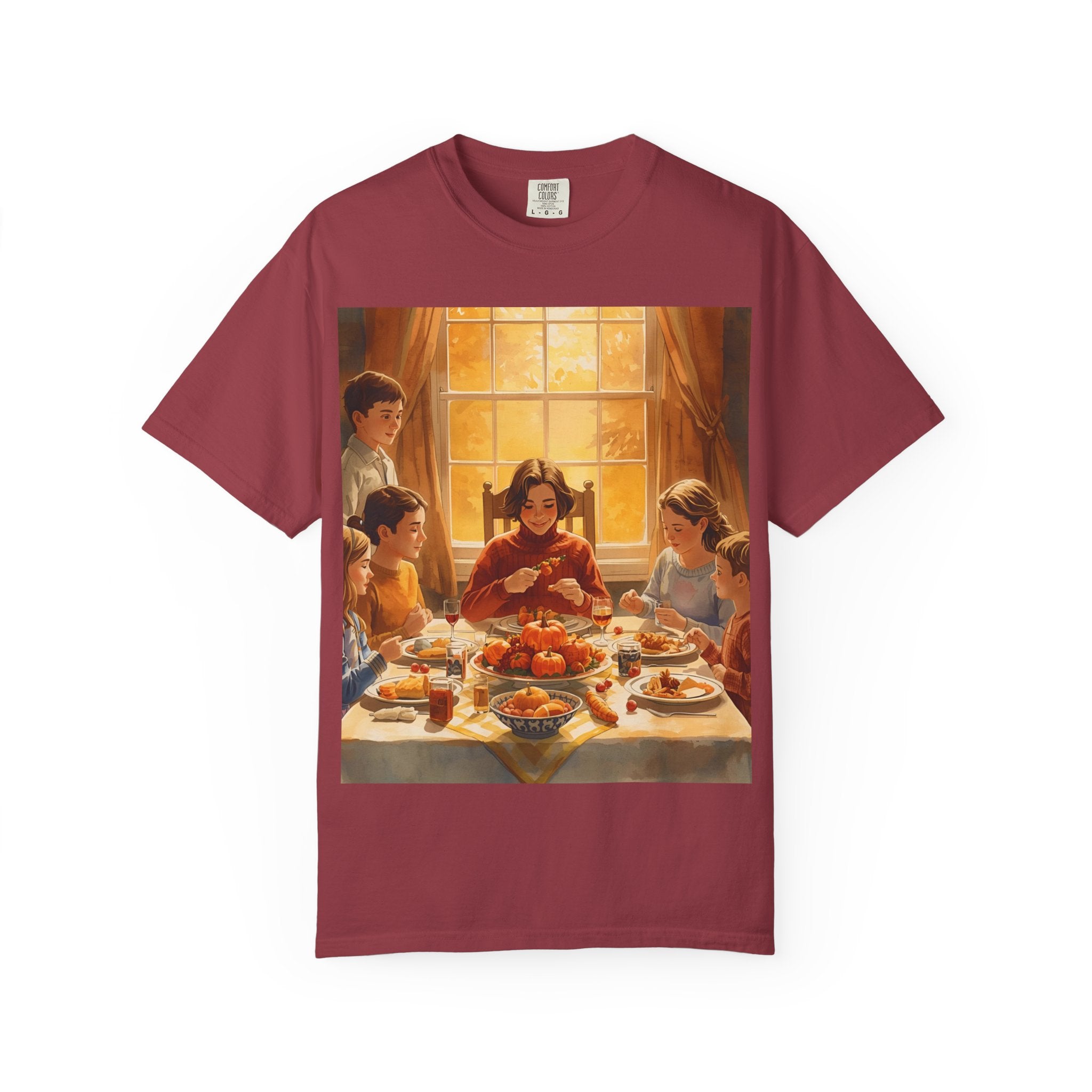 Thankful Family Dinner T-shirt, Unisex Tee, Fall Apparel, Cozy Top, Gift for Thanksgiving Lovers, Family Gathering Shirt