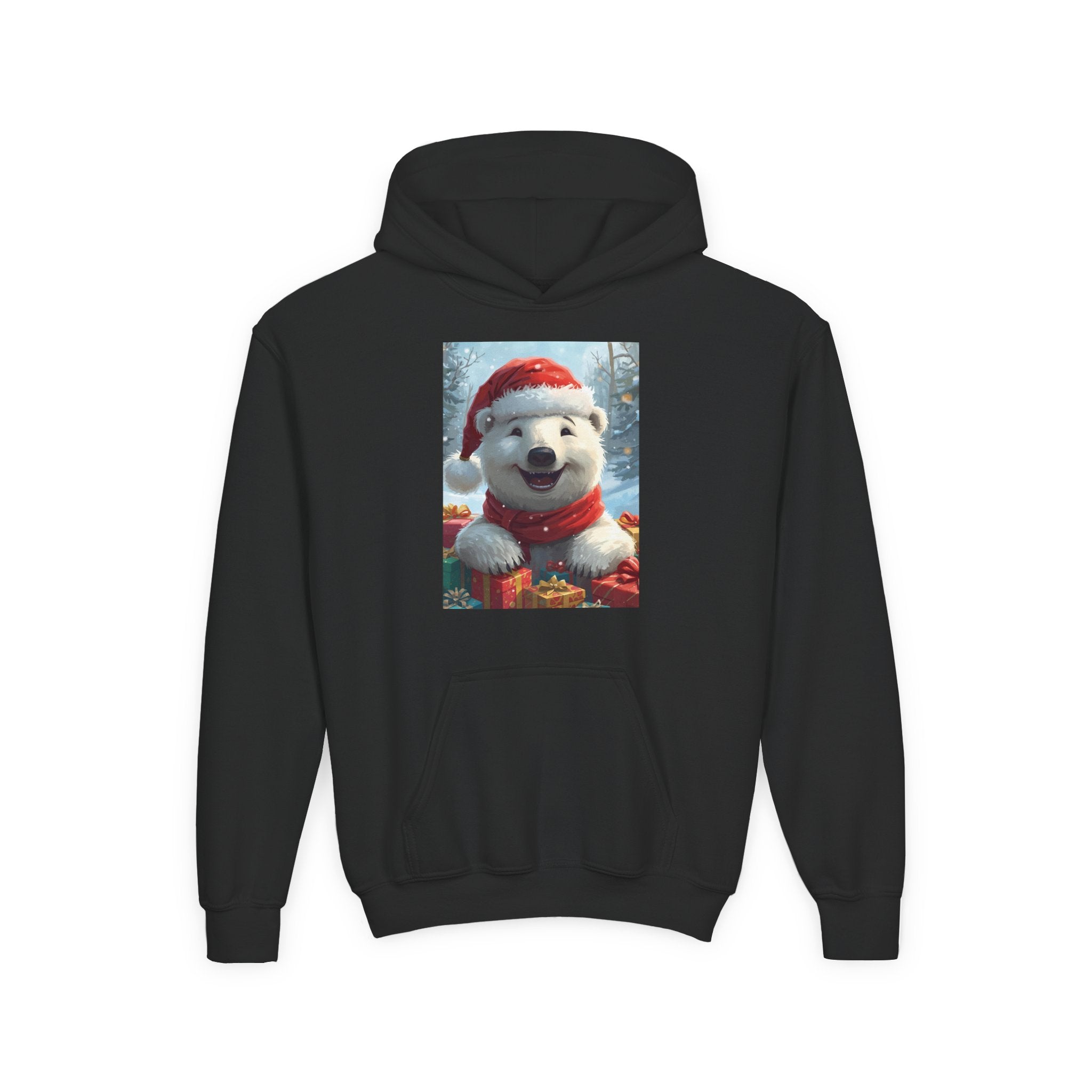 Christmas Bear Youth Heavy Blend Hooded Sweatshirt