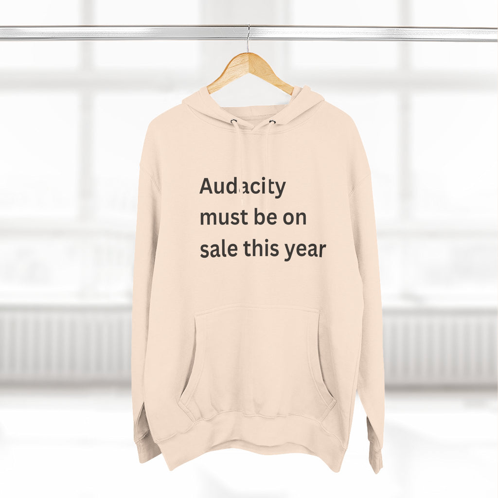 Audacity Fleece Hoodie | Motivational Hoodie, Gift for Friends, Cozy Casualwear, Perfect for Winter, Funny Quote Sweatshirt