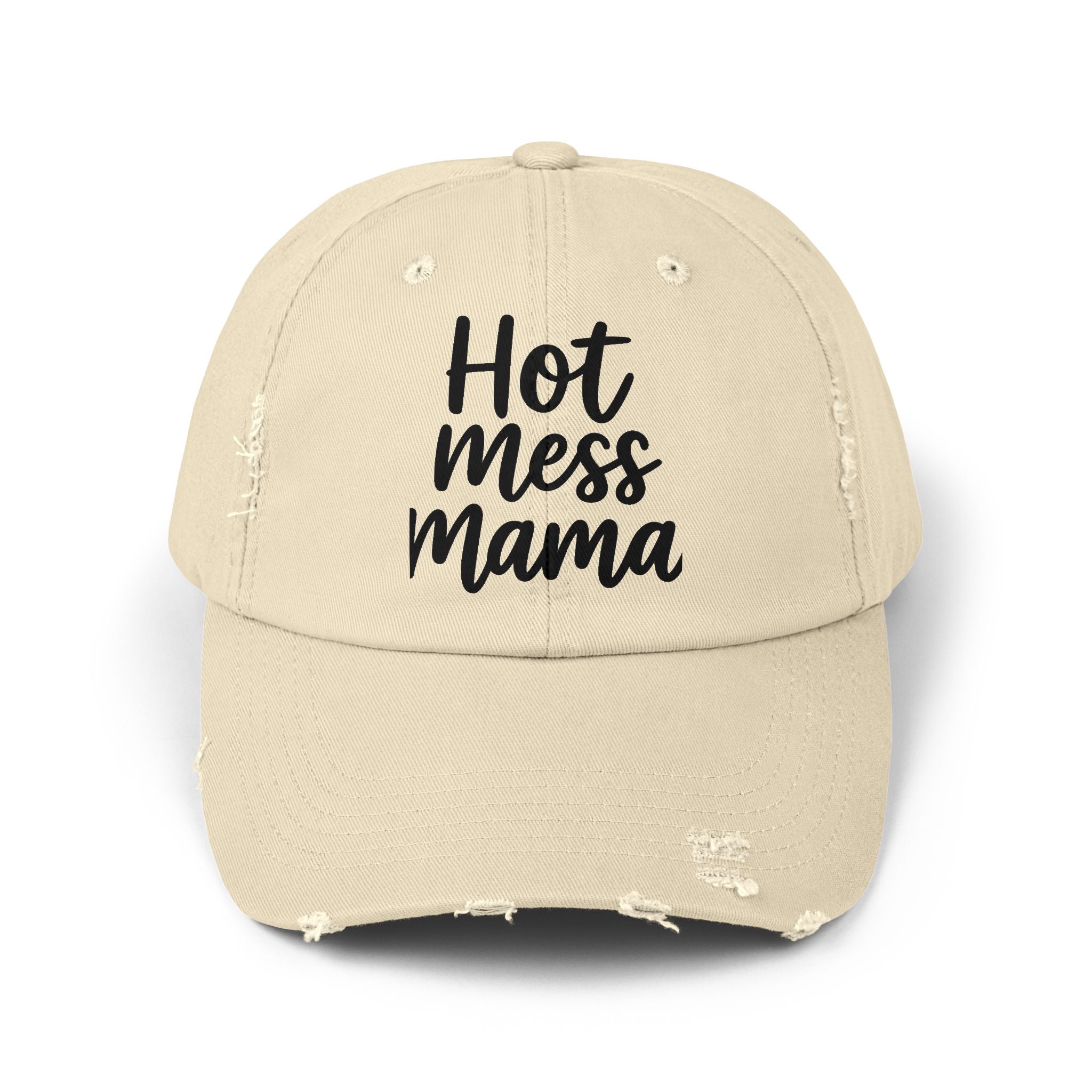 Mama Mode Hot Mess Mama Distressed Cap — Funny Mom Baseball Hat