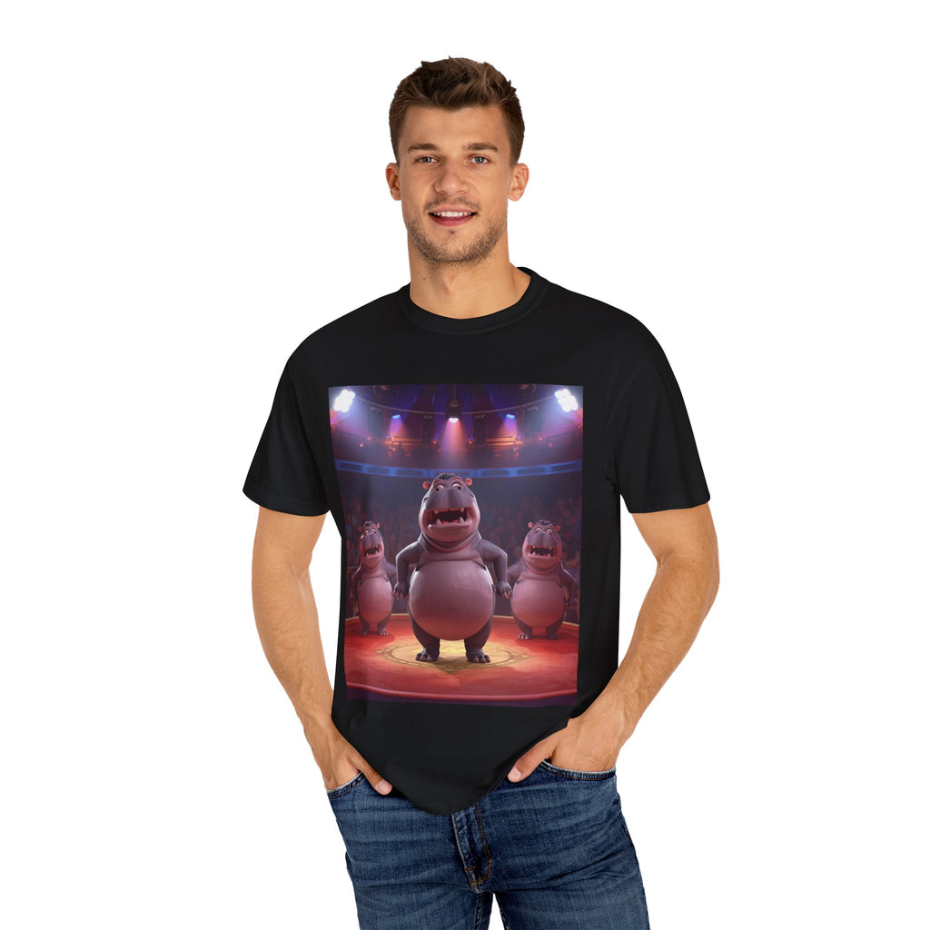 Fun Hippo Performance T-Shirt, Unisex Cotton Tee, Cartoon T-shirt, Gift for Kids, Animal Lover Shirt, Birthday Party Apparel